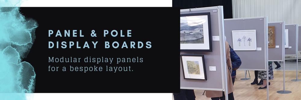 Panel and pole modular display boards, made by Rap Industries