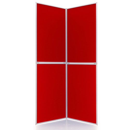 Event 4 panel folding display boards in alfa red loop nylon fabric 