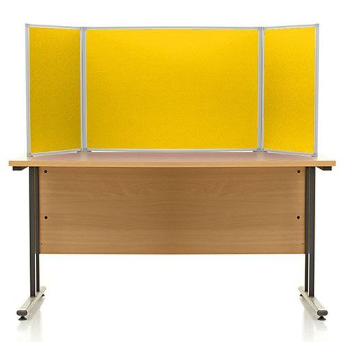 Event+ pinnable landscape table top display boards with yellow fabric 