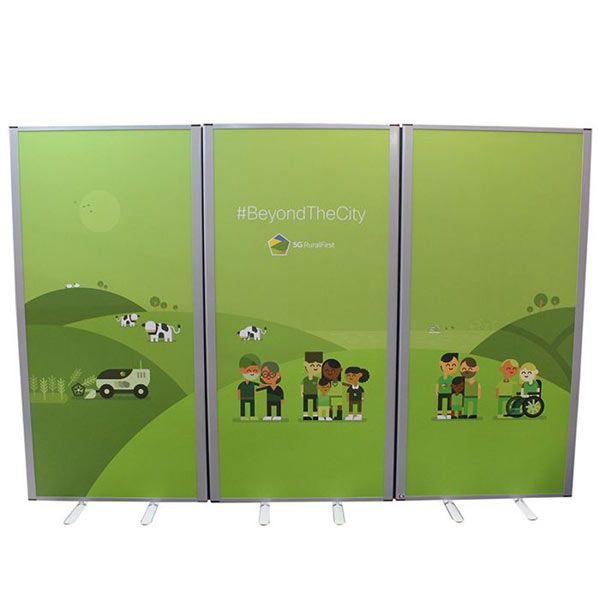 Morton printed office screens can be customised with your own branding and design