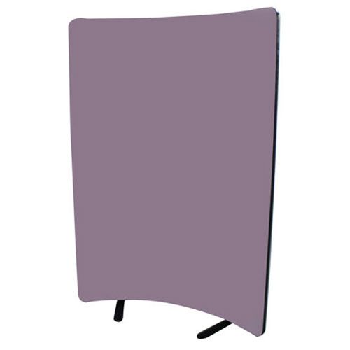 Nova deluxe curved acoustic office divider with purple fabric and black PVC edging