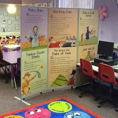 Printed Nursery Room Dividers with a concertina and portable design