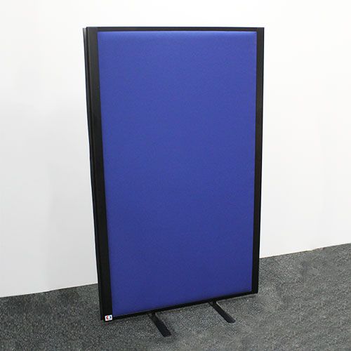 Morton free standing acoustic office screen in Universe fabric and a black frame