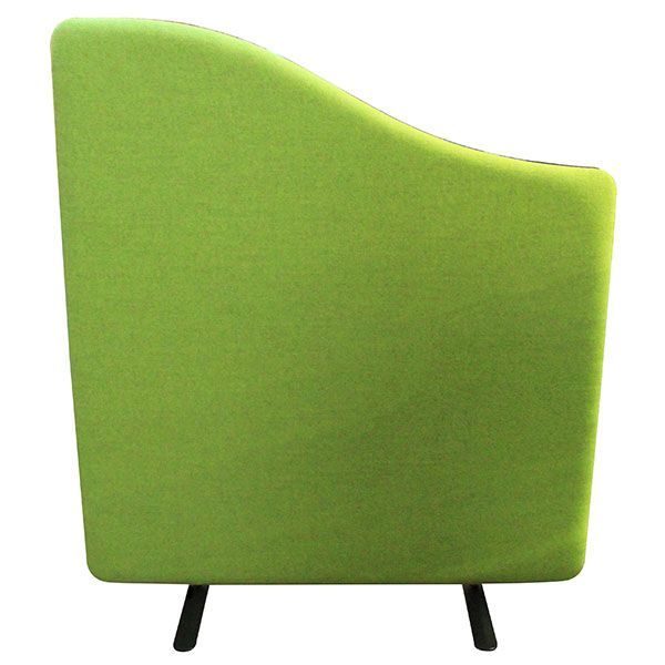Wavetop acoustic office partition screens with lime green fabric, from the Nova range 