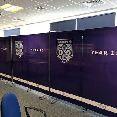 Printed Classroom Partitions used in a school 