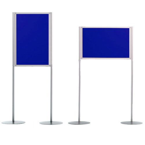 Universal Single A1 Display Boards with a panel and pole design and electric blue loop nylon