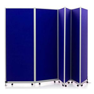 Concertina Mobi portable partitions with 6 panels, complete with loop nylon fabric.