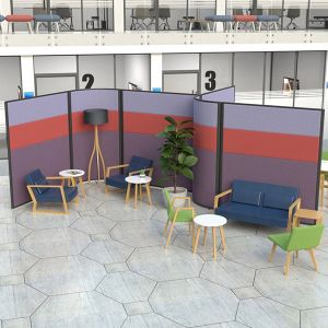 Concept 3 Part Fabric Acoustic Partitions, using 12mm acoustic foam to help with noise volumes. 