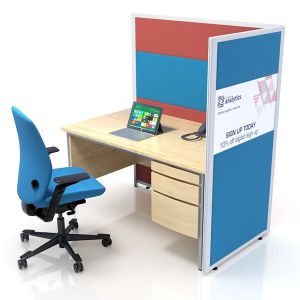 Concept acoustic  office screens with printed glazed middle panel