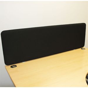 500mm high Delta acoustic desk screens secured to the back of the desk