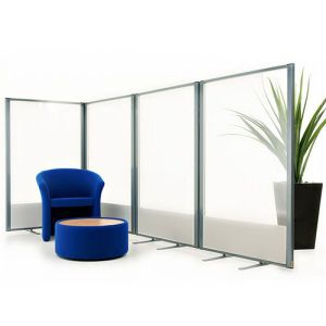 Full clear and frosted acrylic Morton office partitions 