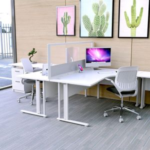 Morton Vision Laminate Desktop Dividers with clear acrylic panel
