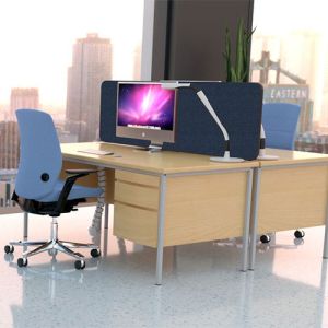 Nova acoustic desk screens at 500mm high attached to the back of a desktop 