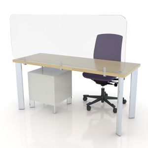 Acrylic desk screens for social distancing and shielding from the rest of the office.