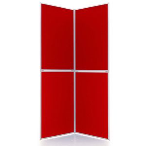 Event 4 panel folding display boards in alfa red loop nylon fabric 