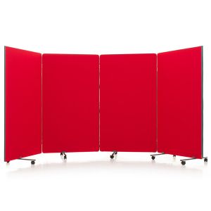 Our 4m wide Flexi-Screen is a 4 panel room divider. All panels are 1m wide.