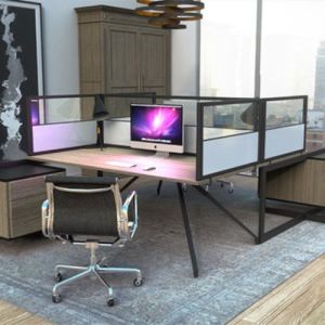 Acrylic & laminate frame desk dividers and desk screens