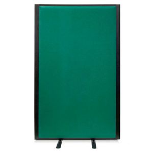 Morton acoustic free standing screen with black frame and green fabric from the woven collection 