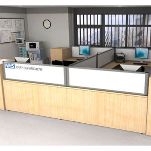 Morton Laminate desk mounted medical desk dividers