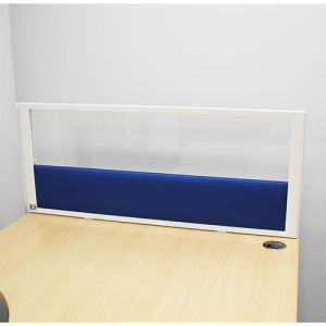 Morton vision desk divider with acrylic and acoustic panels