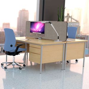 400mm high Nova deluxe acoustic desk screens with acoustic 100% wool fabric