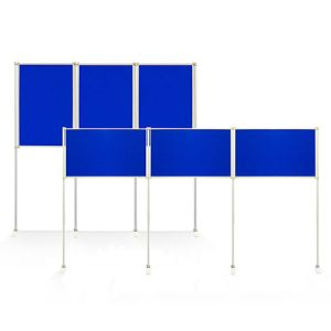 PanelFix A1 Triple Display Boards with electric blue loop nylon fabric