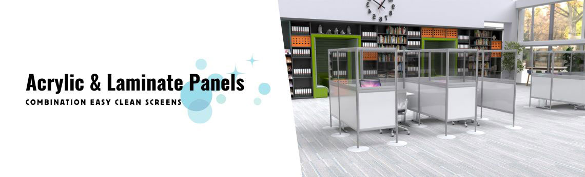 Acrylic and laminate social distancing panels