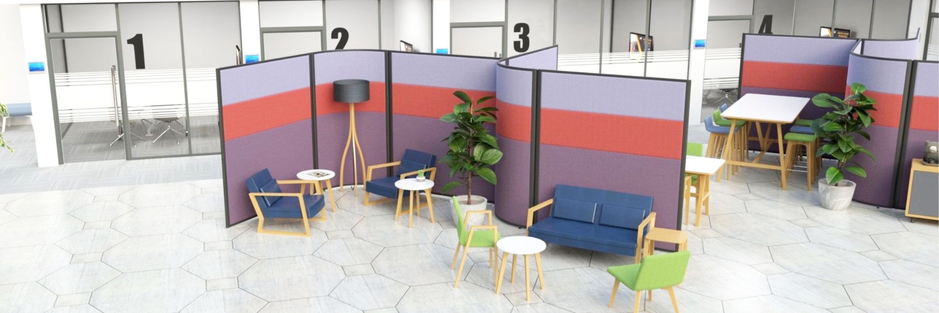 3 part concept acoustic office partitions