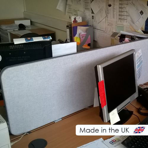 400mm high acoustic desk privacy panels, made in the UK by Rap Industries